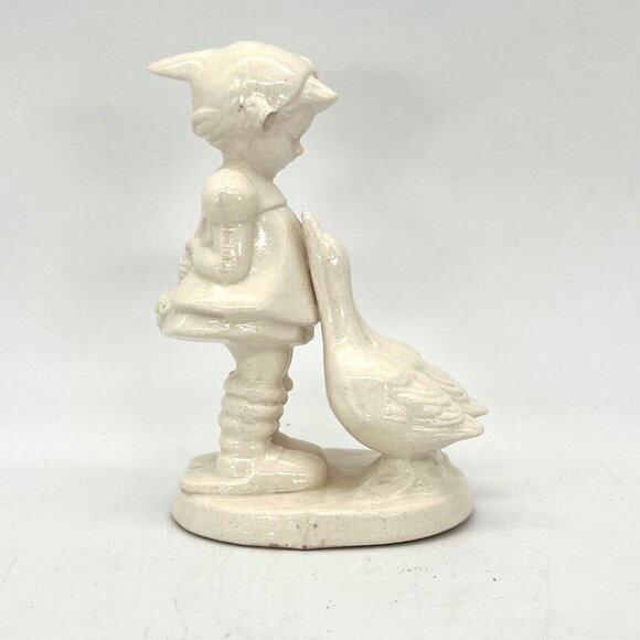 Vintage Ceramic Figurine Of Child With Geese Made In Japan 5 inch tall - Picture 3 of 9